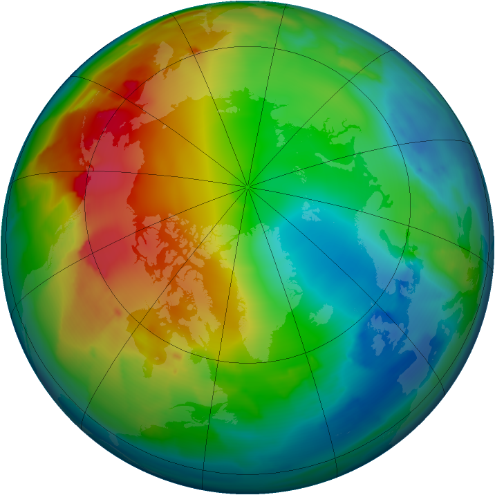 Arctic ozone map for 31 December 2011